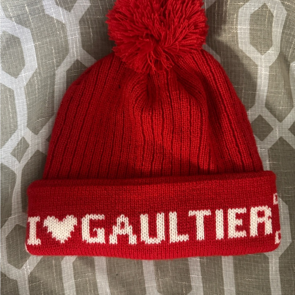 Jean Paul Gaultier Red Knit Beanie